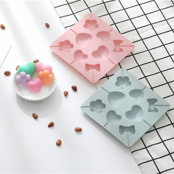 Molde silicona dulce paleta corazón estrella corazón oso