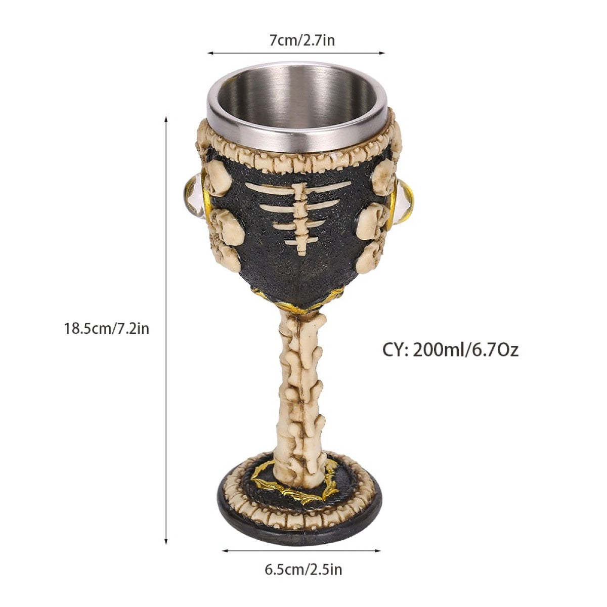 Copa caliz Resina  ojo con calavera