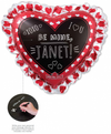 Globo Metalico De Corazón  Escribir Mensaje 90cm C/plumon