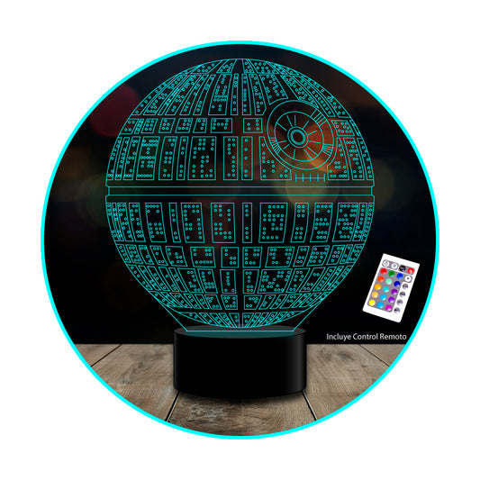 Ilusion 3D Estrella de la muerte Star Wars Control remoto