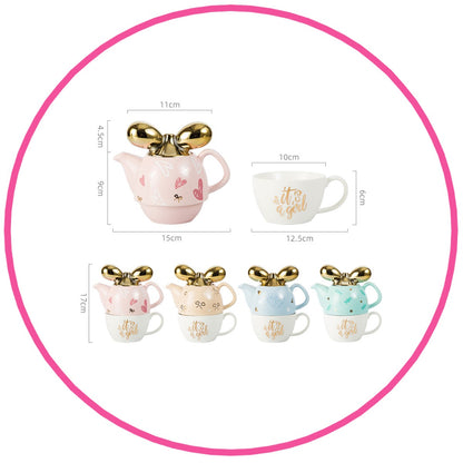 juego de té tetera cerámica individual luxury  it´s a girl