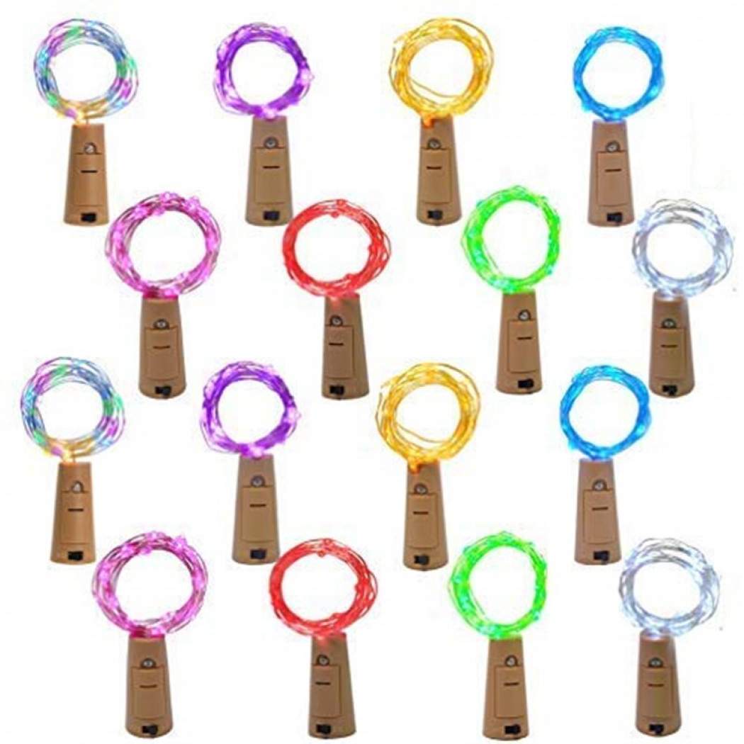 Pack 6 Luces Micro Led Hadas Pilas 2 M Corcho colores - Multicolor / M