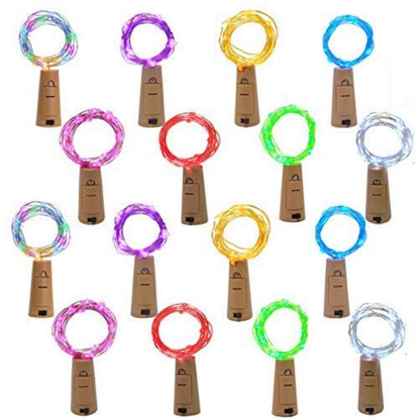 Pack 6 Luces Micro Led Hadas Pilas 2 M Corcho colores