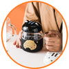 Taza vidrio templado gatito asa cola