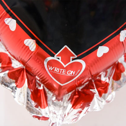 Globo Metalico De Corazón  Escribir Mensaje 90cm C/plumon