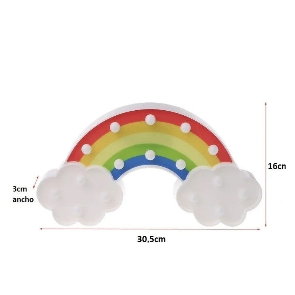 Lámpara 3d Arcoiris Unicornio Pilas Kawaii Candy Bar
