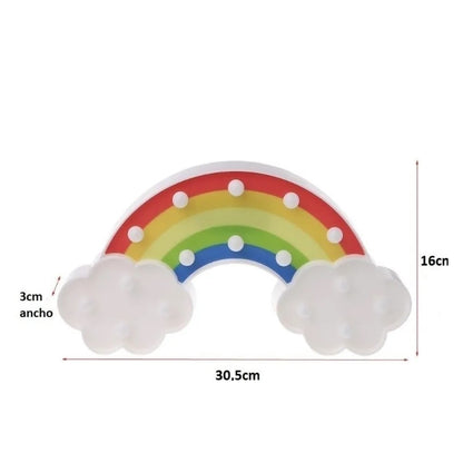 Lámpara 3d Arcoiris Unicornio Pilas Kawaii Candy Bar