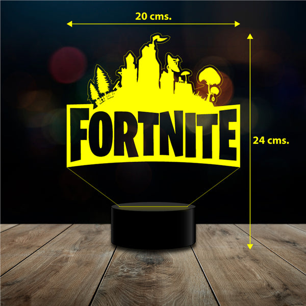 Lámpara 3d Led 7 Colores Touch juego Fortnite control Remoto