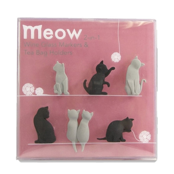 Marcadores De Vasos Copa Y Soporte Bolsa De Te Gatitos Gato