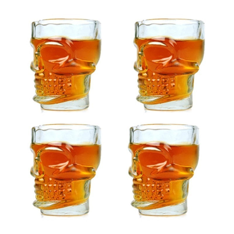 Set  4 Shot Vidrio Calavera Tequila Cortito