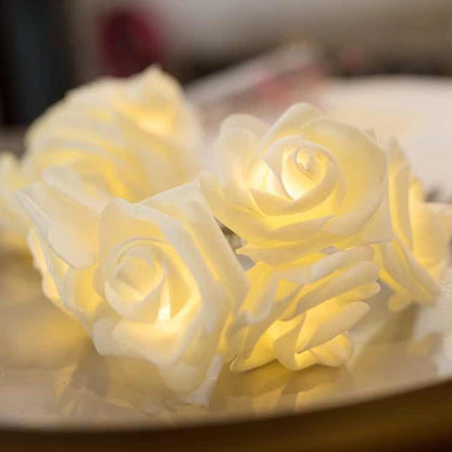 Luces Rosas Blancas Luz Calida Led 1,8 M Decoración A Pilas