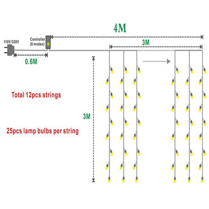 Cortinas 300 Led Blanco 4,5 M X 3 M  Matri Eventos