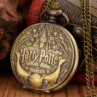 Reloj de bolsillo Harry Potter Golden Hogwarts & Snitch