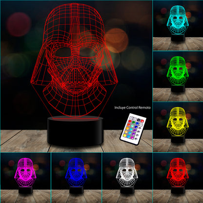 Lámpara 3d Darth Vader Star Wars  Acrilico Transparente