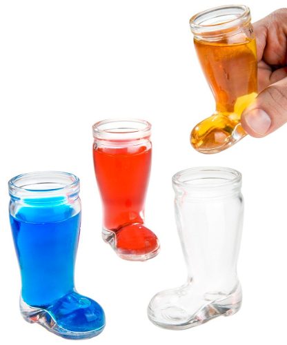 Set  4 Shot Vidrio Botas 44 Ml Tequila Cortito
