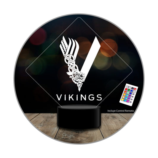 Lampara 3D serie Vikingos  c remoto 16 color estoykuku