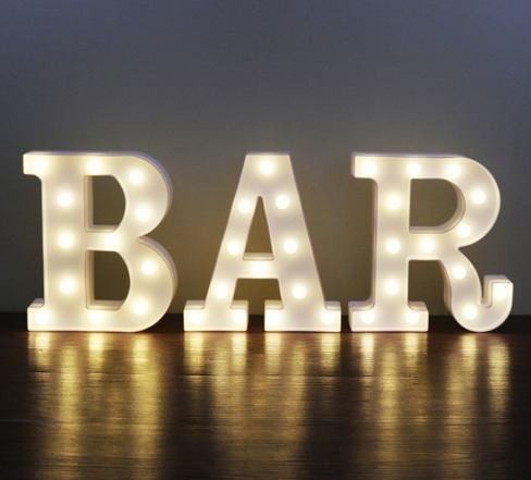 Letra Led Decorativa Abecedario 10,5cm Luz Calida Estoykuku