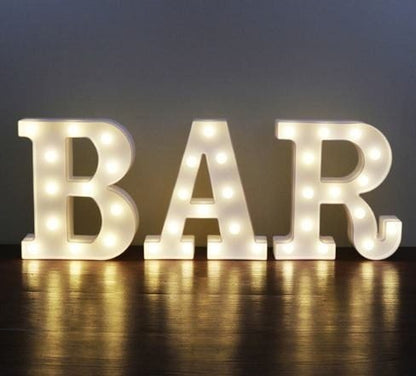 Letra Led Decorativa Abecedario 10,5cm Luz Calida Estoykuku