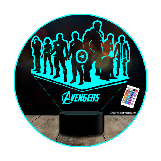Lámpara 3d Avengers Iron man black Marvel Estoykuku