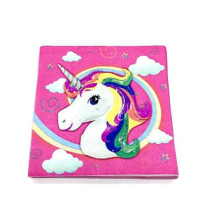 20 Servilletas Unicornio Cumpleaños Cotillón Kawaii
