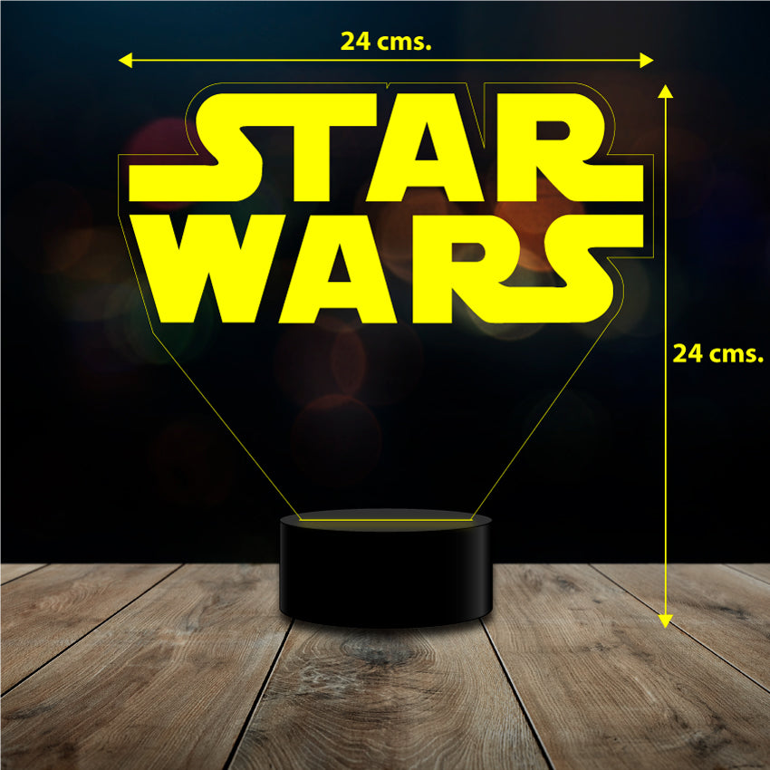 Lámpara 3d Star Wars Logo 7 Colores 24 Cm