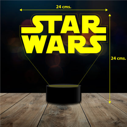 Lámpara 3d Star Wars Logo 7 Colores 24 Cm