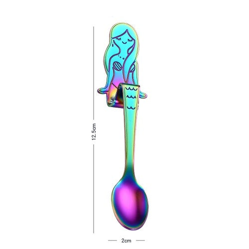Cuchara Sirena Te Arcoiris Rainbow  Acero Inoxidable Kawaii
