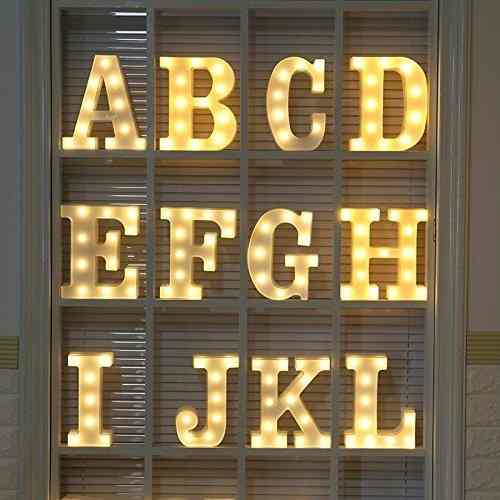 Letra Led Decorativa Abecedario 10,5cm Luz Calida Estoykuku