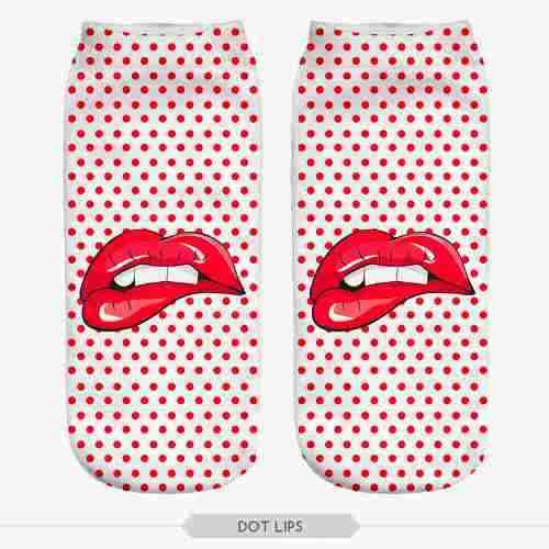 Calcetines 3d Labios Boca Vintage