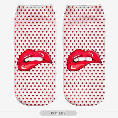 Calcetines 3d Labios Boca Vintage