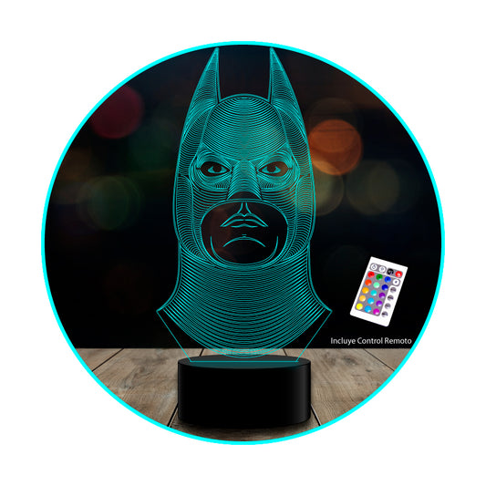Ilusion led 3D batman frente Dc Comic c/remoto colores