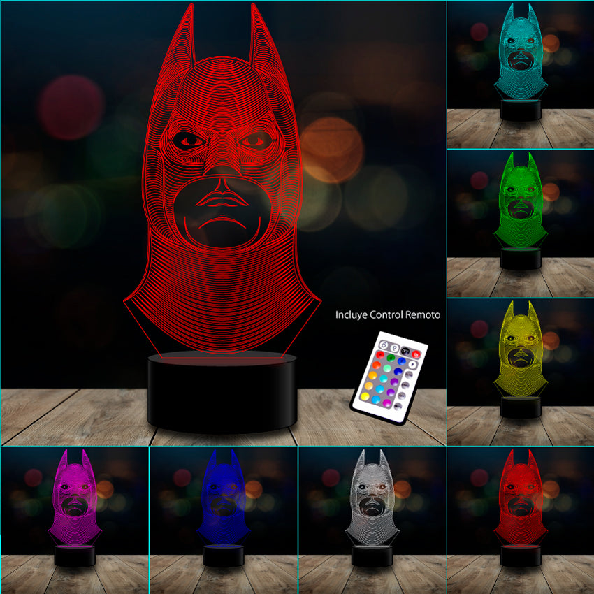 Ilusion led 3D batman frente Dc Comic c/remoto colores