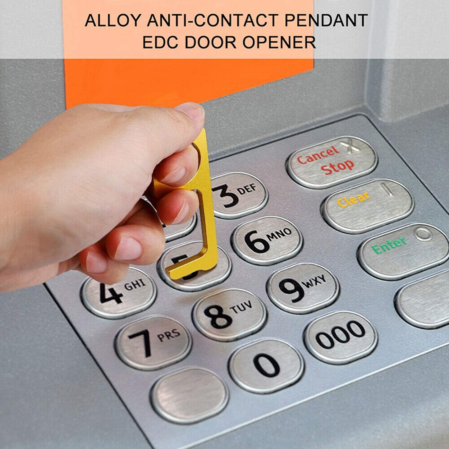 Llavero metálico protector  anti contagio anti contacto