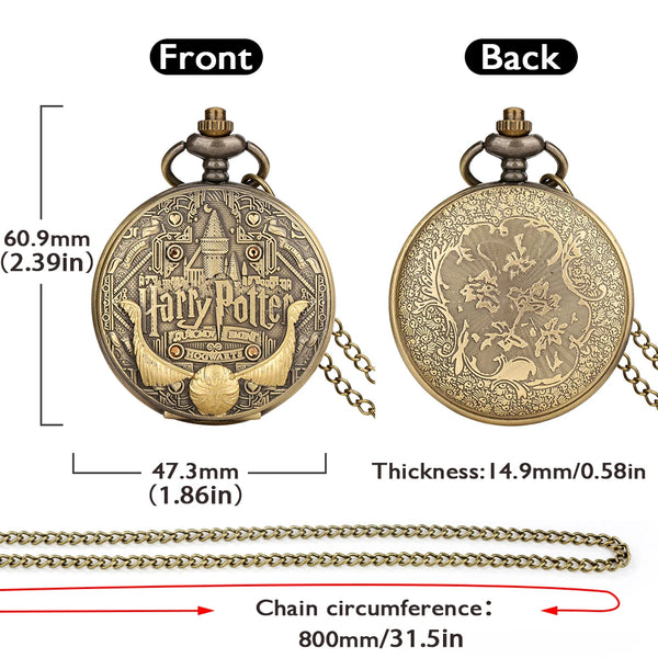 Reloj de bolsillo Harry Potter Golden Hogwarts & Snitch