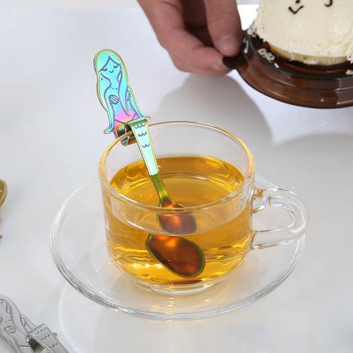 Cuchara Sirena Te Arcoiris Rainbow  Acero Inoxidable Kawaii