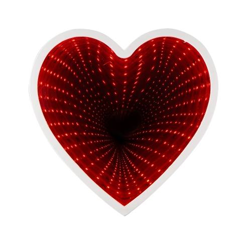 Lámpara Decoracion Corazón Espejo Luz Infinita