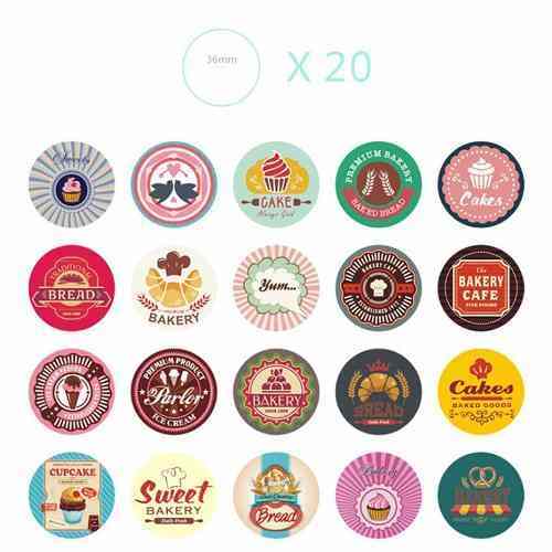Set De Stickers Kawaii Sweet Cake Bread