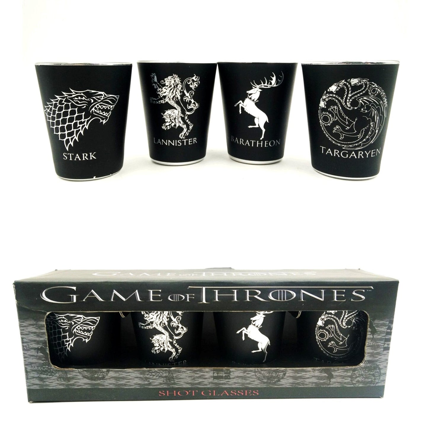Pack 4 Vasos Shot Casas siguil Games Of Thrones  Estoykuku