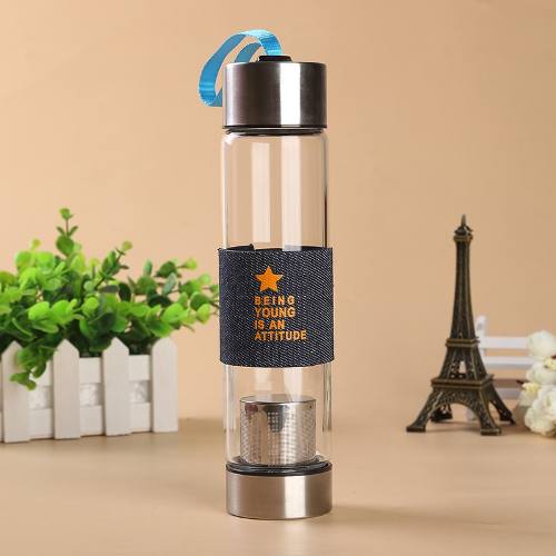 Botella De Vidrio Con Infusor De Té 450 Ml (estoykuku)