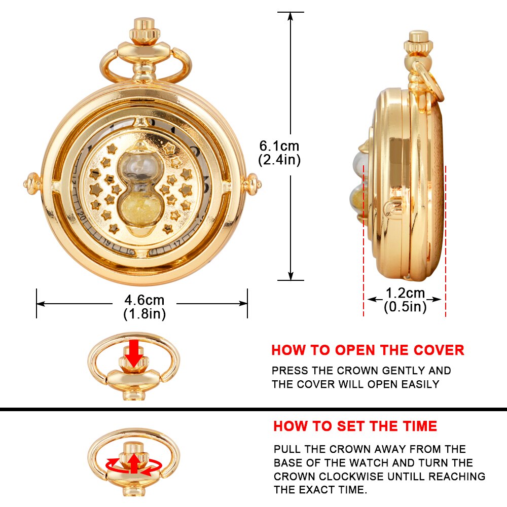 Reloj De Bolsillo vintage Harry Potter giratiempo timeturner