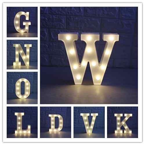 Letra Led Decorativa Abecedario 10,5cm Luz Calida Estoykuku