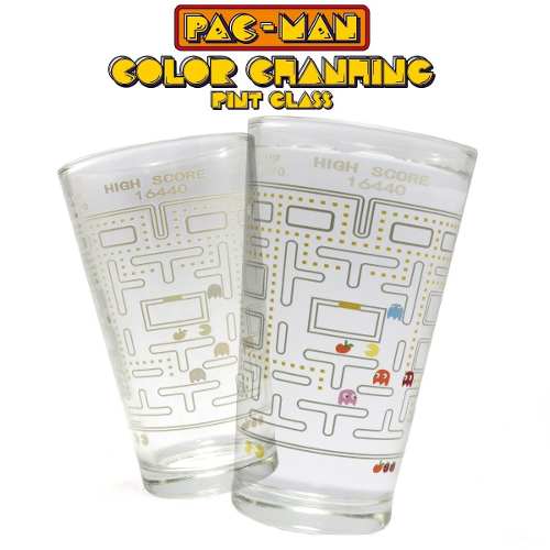 Vaso Vidrio Diseño Pacman Cambia Color 500ml 458 Grms