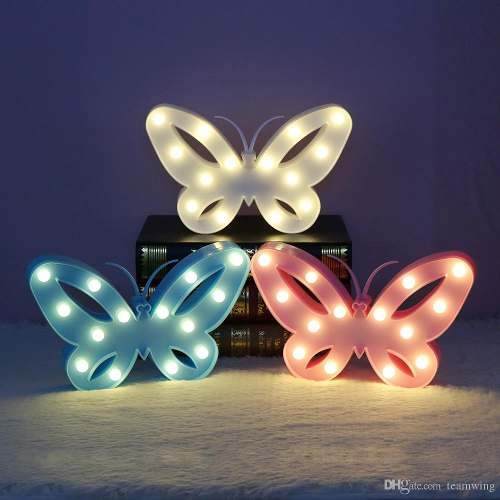 Lampara Led Mariposa  A Pilas Candy Bar Fiesta Niños
