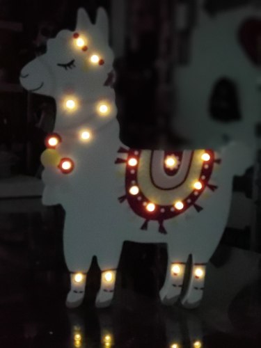 Lámpara Led Madera Alpaca Llamita Deco