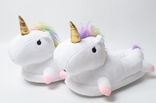 Pantuflas Blancas Exclusivas Unicornio Kawaii