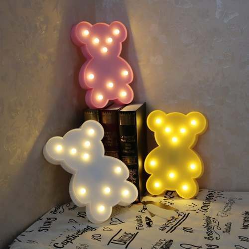 Lampara Led Ositos  A Pilas Candy Bar Fiesta Niños