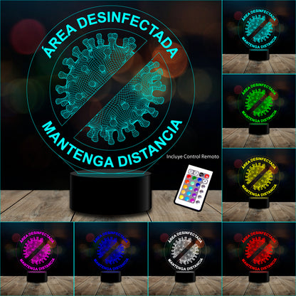 Ilusión 3d virus mantener distancia Control remoto lampara