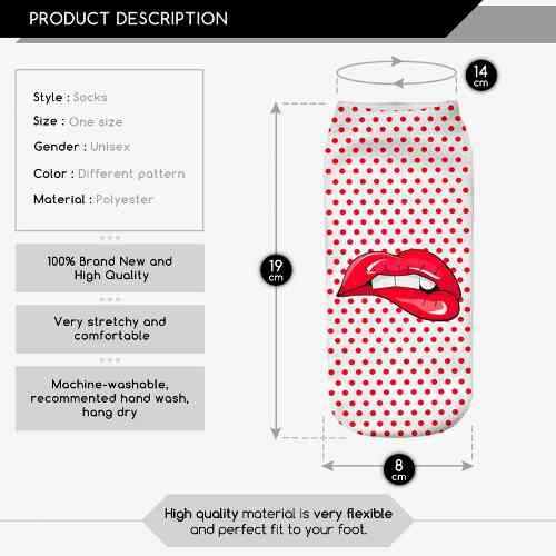 Calcetines 3d Labios Boca Vintage