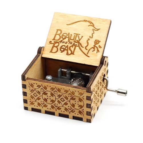 Caja Musical Madera La Bella Y La Bestia