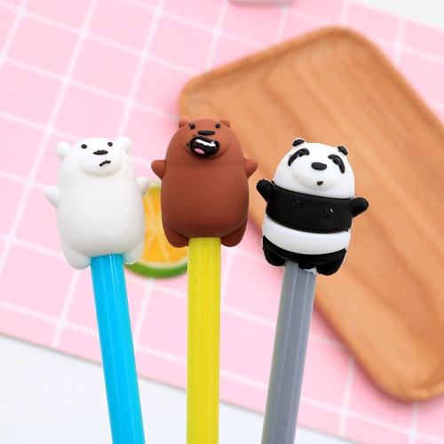 3 Lapices Osos Escandalosos Pardo, Panda Y Polar Kawaii